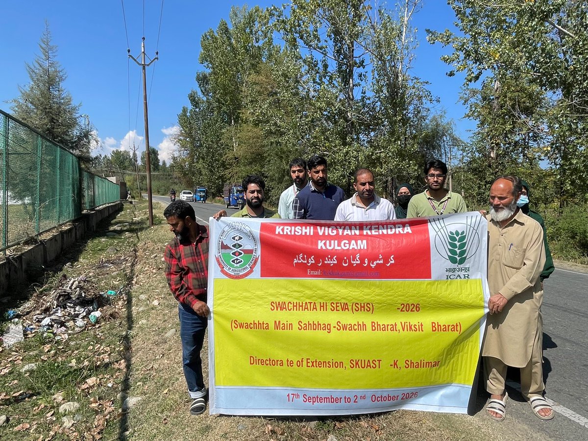 kvkkulgam's tweet photo. As part of the annual Swachh Bharat Diwas celebrations, Krishi Vigyan Kendra (KVK), Kulgam, under the guidance of Dr. Ab Shakoor Khanday (Head KVK-Kulgam) organized an awareness programme on 2nd October 2026. https://t.co/gga9pKDPno