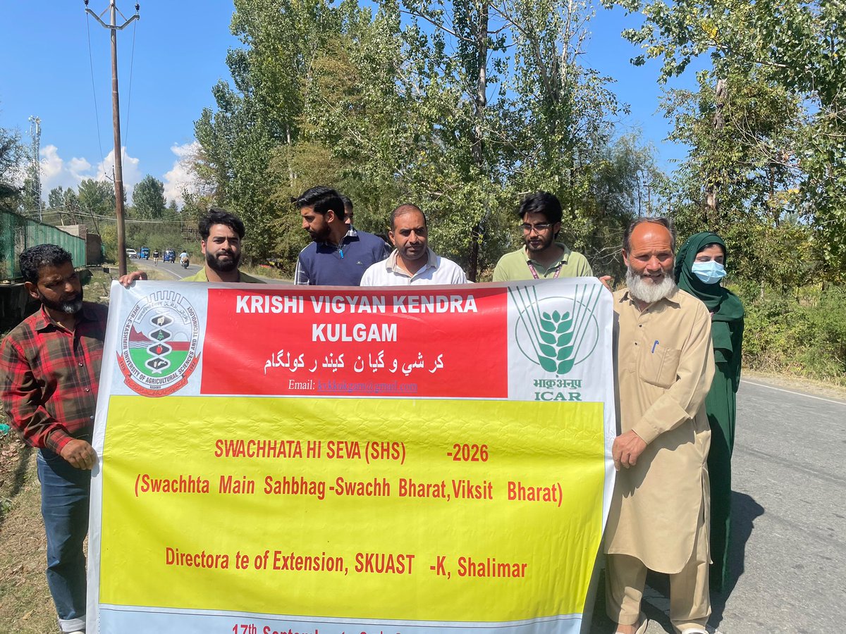 kvkkulgam's tweet photo. As part of the annual Swachh Bharat Diwas celebrations, Krishi Vigyan Kendra (KVK), Kulgam, under the guidance of Dr. Ab Shakoor Khanday (Head KVK-Kulgam) organized an awareness programme on 2nd October 2026. https://t.co/gga9pKDPno