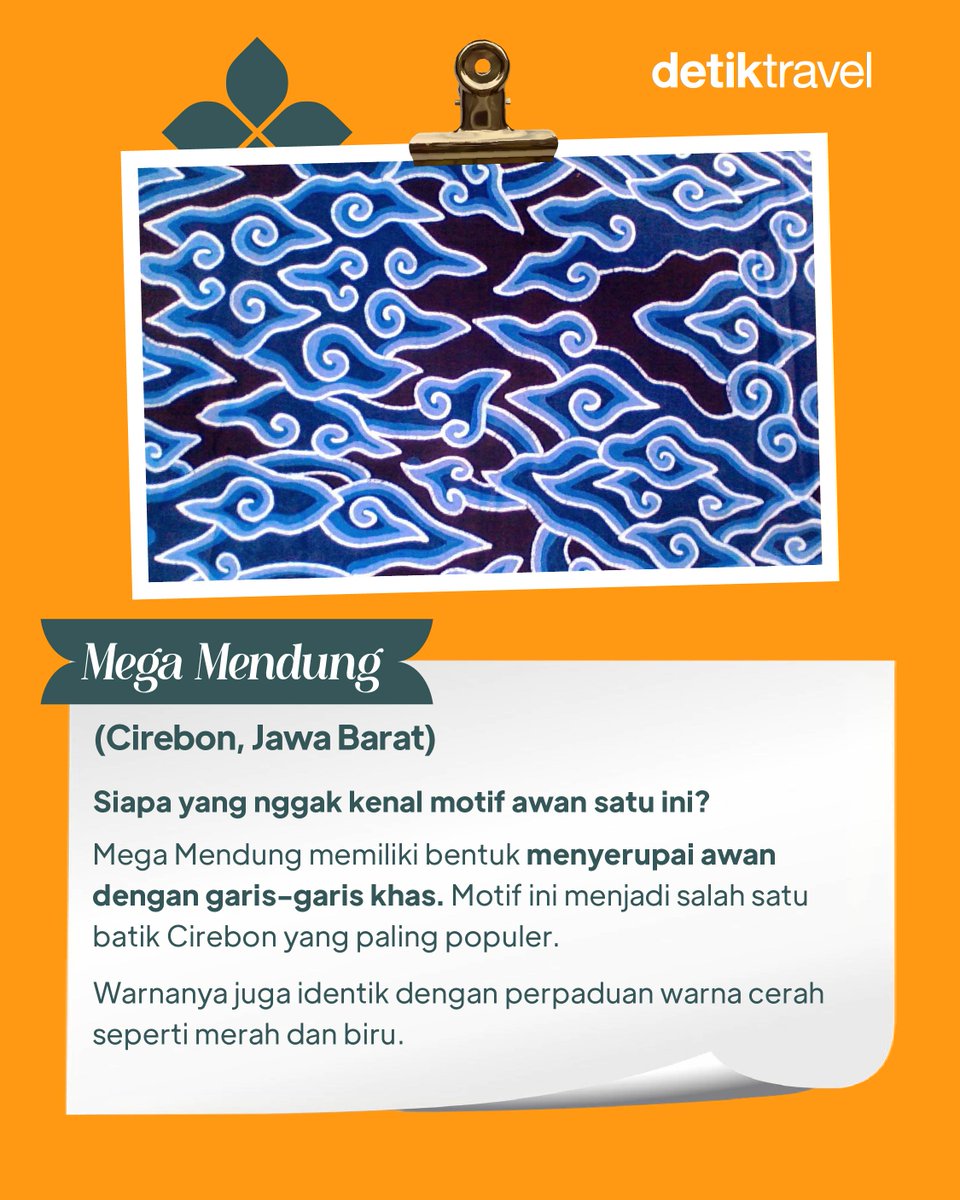 detikTravel's tweet photo. Batik Indonesia punya begitu banyak cerita di balik setiap motifnya.

#detiktravel #HariBatikNasional #Ragam #Indonesia https://t.co/Q4Zk2BEOEE