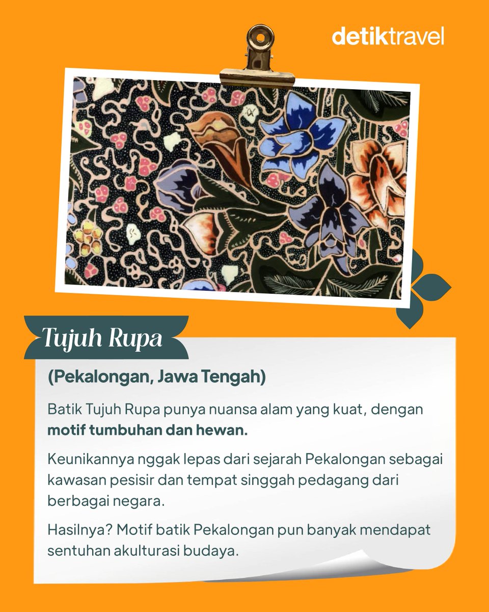 detikTravel's tweet photo. Batik Indonesia punya begitu banyak cerita di balik setiap motifnya.

#detiktravel #HariBatikNasional #Ragam #Indonesia https://t.co/Q4Zk2BEOEE