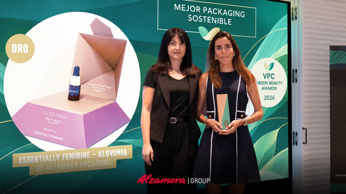 alzamoragroup's tweet photo. 🏆 ¡Oro en los VPC Green Beauty Awards 2026!

La Pirámide de @alqvimia, desarrollada íntegramente en cartón, reproduce las proporciones de la pirámide de Keops: una geometría ligada al concepto del producto, el equilibrio y el bienestar.

¡Gracias por este reconocimiento! 👏 https://t.co/VcxMoSoj6V