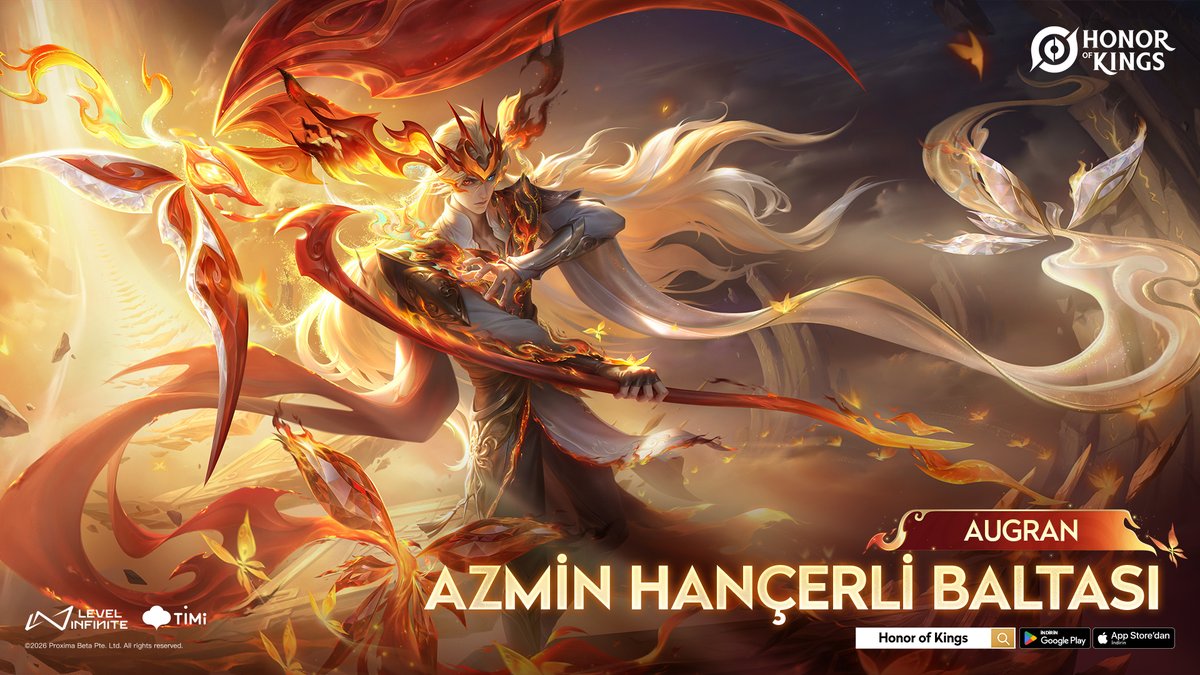 honorofkings_TR's tweet photo. ⚔️ Azmin Hançerli Baltası Augran şimdi satışta!
🛍️ Bu Efsanevi kostümü ilk haftaya özel 1.350 Jetonluk indirimli fiyatıyla doğrudan Mağaza’dan alabilirsin.
#HonorofKings #HOK #Augran #DaggerAxeOfResolve https://t.co/ecZfi43FJC