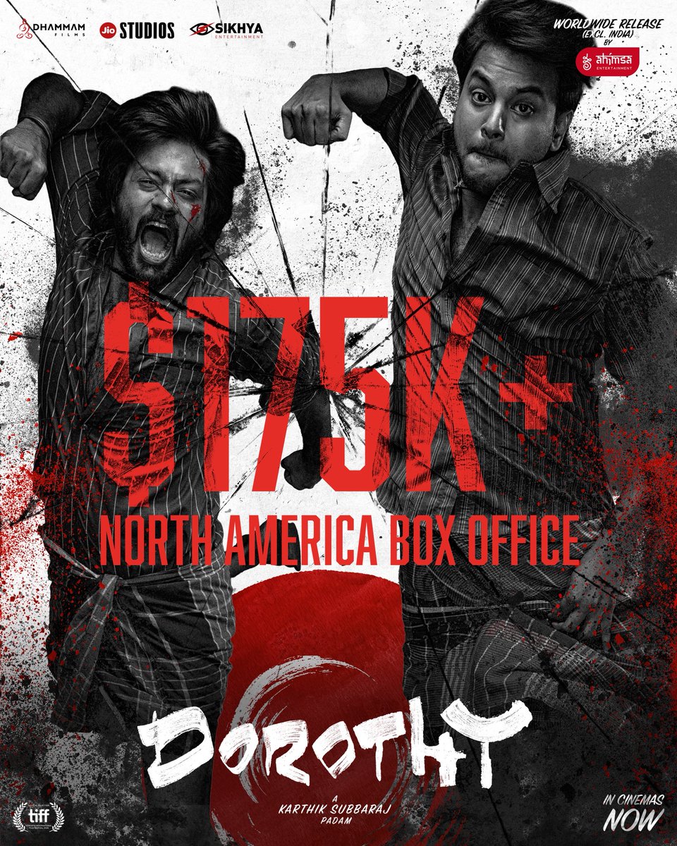 ahimsafilms's tweet photo. #Dorothy has crossed $175K in North America, and this weekend we go again 💥♥️

More shows are ready. Bring the people who haven't seen it yet. Get your tickets now. 

@karthiksubbaraj @ilaiyaraaja @DOP_Tirru @KeerthyOfficial @Sananth__ @iam_rishikanth @guneetm @aachinjain #JyotiDeshpande @sikhyaent @jiostudios @DhammamFilms @pavsone @thecutsmaker @Kumar_gangappan @DineshAction360 @valentino_suren @alagiakoothan @PraveenRaja_Off @sherif_choreo @tuneyjohn @srini_er @bharathMuralid6 @vigneswaran93 @Jagadishbabu_ @arvindraju11 @xmahesbalu @cinemapayyan @SureshChandraa #Muruganandham #Avinash #SurajRam #Sriram #டோரதி @vithurs_