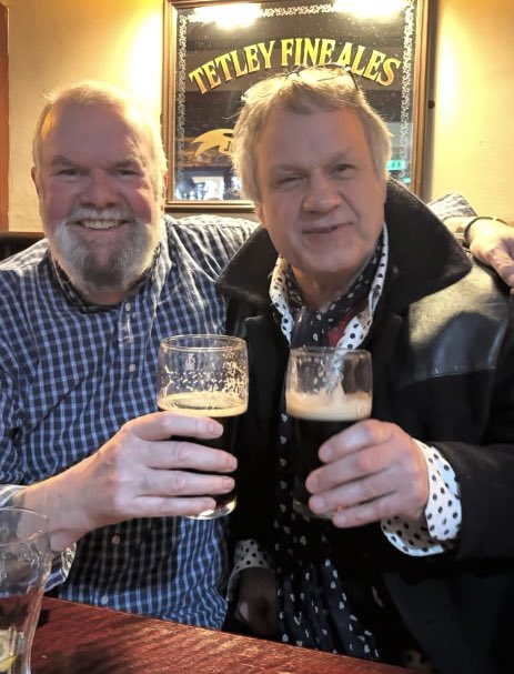 gonads_official's tweet photo. Gal with original Cock Sparrer guitarist Gary Lammin, who co-wrote early Sparrer songs like Runnin’ Riot, Chip On My Shoulder &amp; What’s It Like To Be Old. Lammin also played Pete Beale’s killer on DeadEnders, our Gal only made the green room dartboard #punk #guinness #saveourpubs https://t.co/4iKYST2cK9