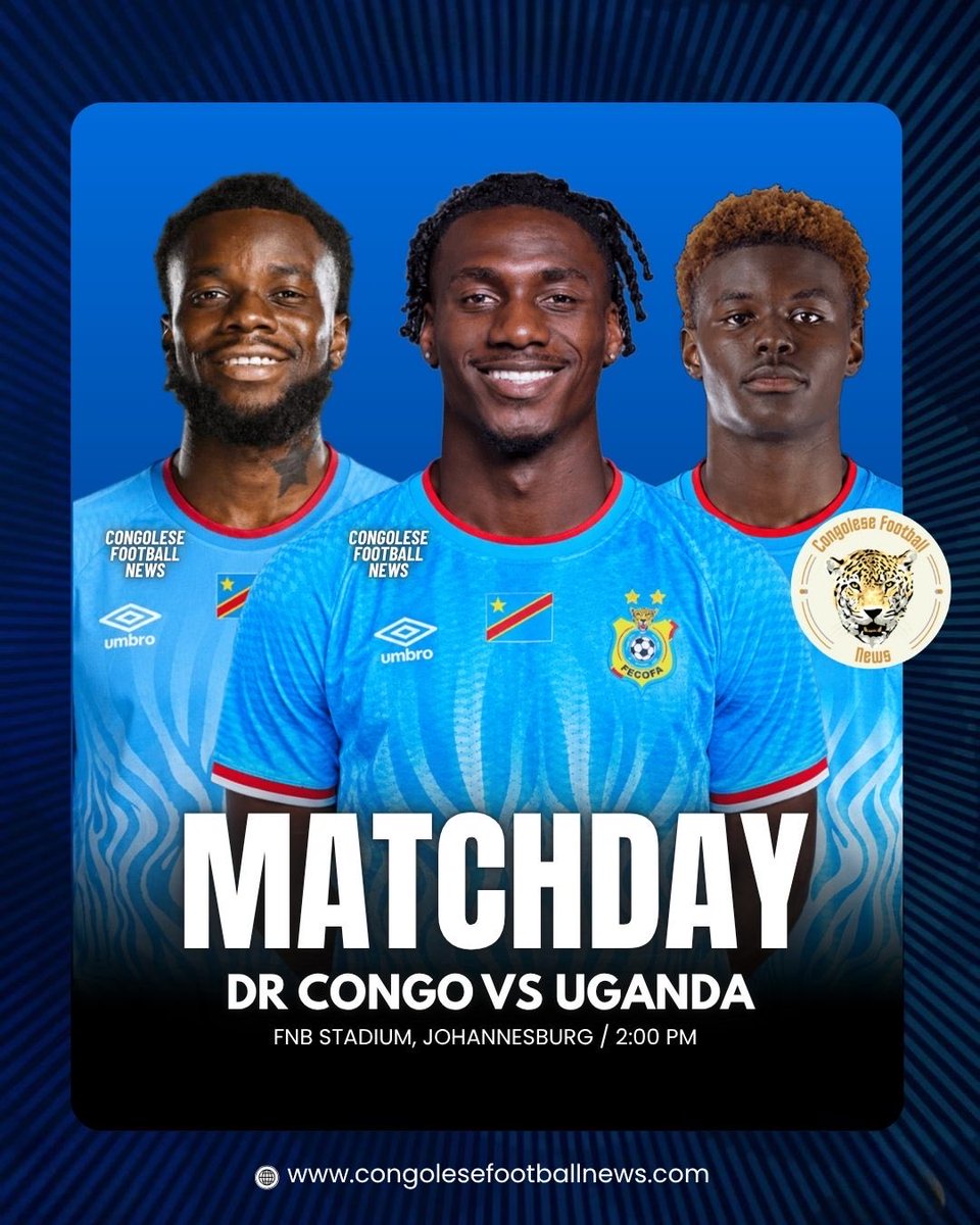 CongoleseFNews's tweet photo. 𝗠𝗔𝗧𝗖𝗛𝗗𝗔𝗬 !

🇨🇩  RD Congo 🆚 Ouganda 🇺🇬 

⏰ 14h (Heure de Kinshasa) / 15h (Heure de Paris, Lubumbashi)
🏆 Match Amical
🏟 FNB Stadium, Johannesburg

Tous derrière nos léopards 🐆 !

#RDC #CODUGA #RDCUGA #MatchAmical #FIFA https://t.co/wxZo5GpxqD