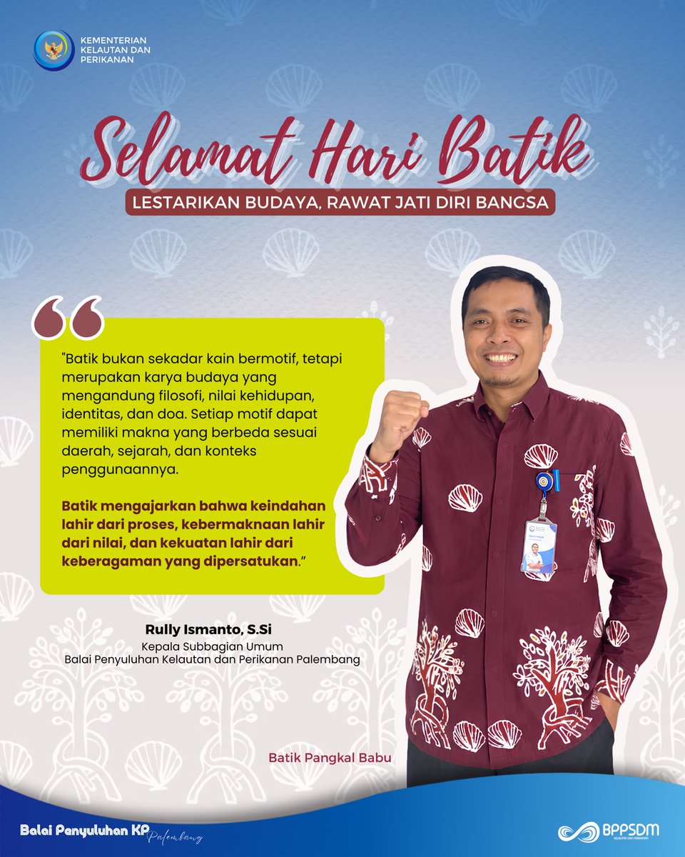 bpkp_palembang's tweet photo. ✨️Selamat Hari Batik Nasional! ✨ https://t.co/5pjTbe7Sfs