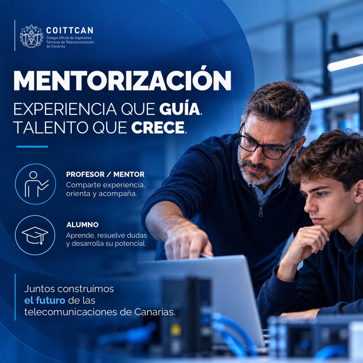 COITTCAN's tweet photo. 🎓 MENTORIZACIÓN: experiencia que guía, talento que crece.

👨‍🏫 El mentor comparte experiencia, conocimientos y aprendizajes.

👨‍🎓 El alumno aporta preguntas, nuevas ideas y ganas de aprender.

Uno orienta.
El otro descubre y desarrolla su camino. https://t.co/rttlTskwzQ