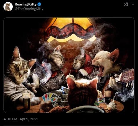 BigboyJuju's tweet photo. $GME LARRY CHENG POSTS 5 GUYS! 😼

→ Keith, 2021 Five cats seated at a table. 

→ Tsuki’s five cats Posted 17 October 2024. Pinned the night of 14 June 2026

→ Tsuki, Aristocats. 11 May 2025, 5:12 PM A band of five cats. One year and one minute later, 11 May 2026 at 5:13 PM, Keith comes back.

→ Tsuki, Vendetta post. 22 Sep 2026 Five figures at one table. $GME logo on both pillars. Same mark as the power button on the 2024 cat, and the framed 8 in the Mr. Wizard profile. @tsukionsolana is what sent people to the account. The mood on it then flipped to +++++.

→ The forms Cheng, Grube, Attal and Cohen had already bought. Larry marked the four with ++++. Nat Turner made it five on 1 Oct. 10,462 shares at $24.33. Filed 8:55 PM

→ Larry Cheng, 2 Oct Five Guys image.

Five cats at Keith’s table. Five in the Aristocats. Five cats pinned. Five figures in the Vendetta still. Five plus signs. Five buyers. Five Guys.

I’m honestly loving the timeline we’re in

I’m so frkkn ready

10/2 - 12/2

$GME $TSUKI