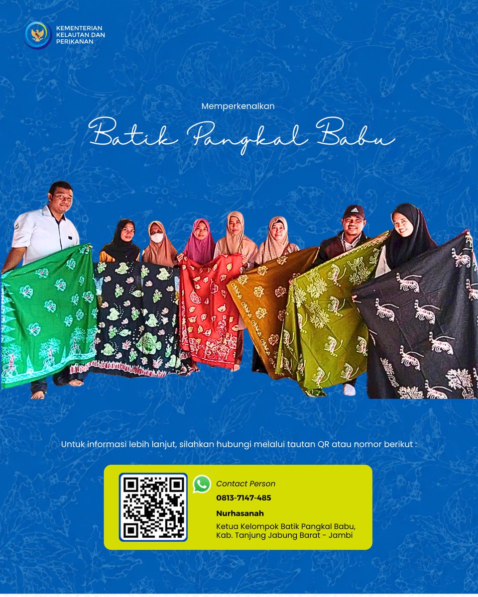bpkp_palembang's tweet photo. Di balik motif yang cantik, ada proses, kreativitas, dan pendampingan yang ikut membuat Batik Pangkal Babu terus berkembang. Yuk, kenali dan dukung batik lokal di sekitar kita!🌿🇮🇩

Spill batik favoritmu dikolom komentar ya 🤗✨️ https://t.co/w0DVt6xrUx