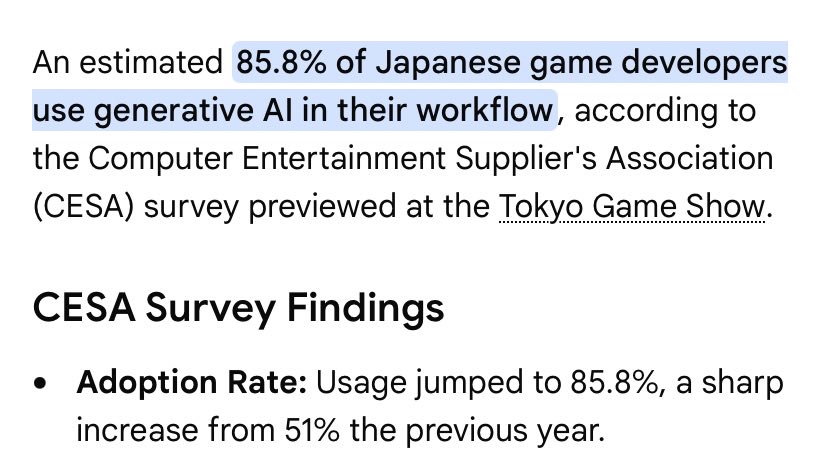 NLxD88's tweet photo. @karthiktadepall Normal game dev cycle is 3-5 years, so they just haven’t released yet. Top games like Crimson Desert or Chinese games already use AI aggressively to release frequent updates https://t.co/GhrIzP0nbb