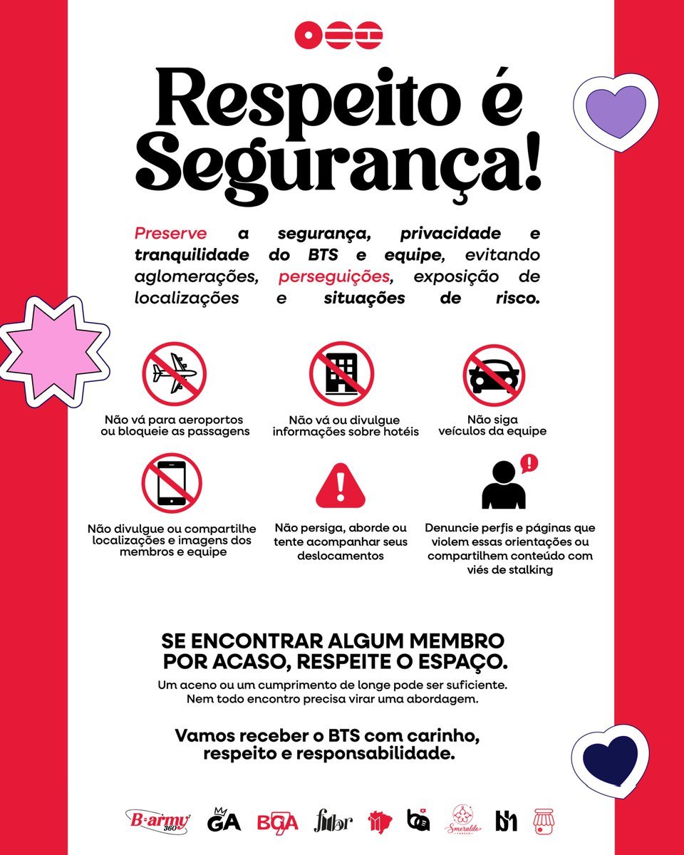 ArmyBTSArmy0613's tweet photo. @BARMYSTREAM 🚫 SER FÃ TAMBÉM É RESPEITAR O ARTISTA #KeepBTSSafe #BTSNoBrasil https://t.co/k6ywVchot0