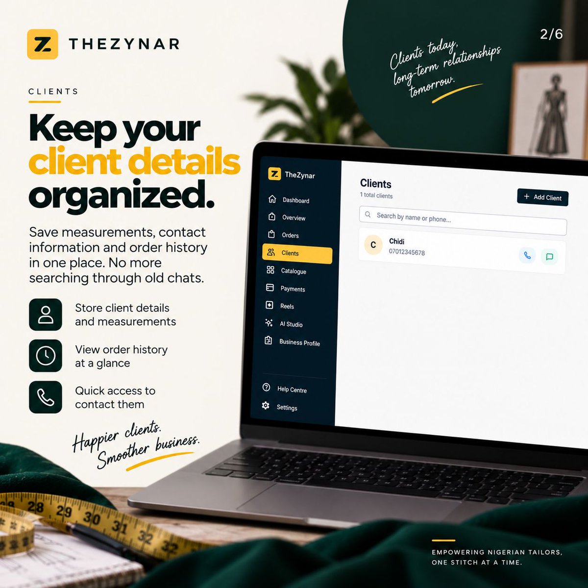 TheZynarTeam's tweet photo. Meet TheZynar. 

What if you could run your fashion business from one place? → Clients → Orders.

Visit https://t.co/hmfXT9FtBN

#TheZynar #NigerianFashion #NigerianTailors #FashionDesignerNigeria #FashionTech https://t.co/0UG8l3kB6l