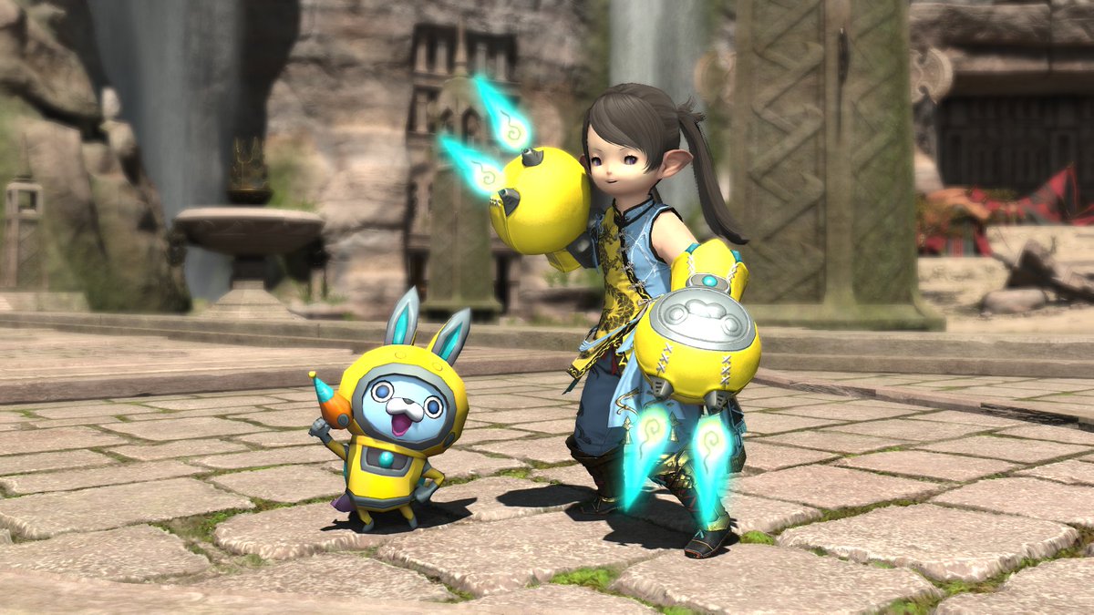 FF_XIV_JP's tweet photo. 🐾 #妖怪ウォッチ コラボ 🐾
　　　 まもなく終了‼
.˚⊹⁺‧┈┈┈┈┈┈┈┈┈‧⁺ ⊹˚.

調度品「ぷにぷにジバニャン」「ぷにぷにコマさん」「ぷにぷにＵＳＡピョン」はもうゲットしましたか❓
ミニオンや武器などの報酬もお見逃しなく✨

🗓️ 10月5日（月）まで
🌐 https://t.co/ES2hZj2J6s #FF14 https://t.co/7Oyck5mK1s