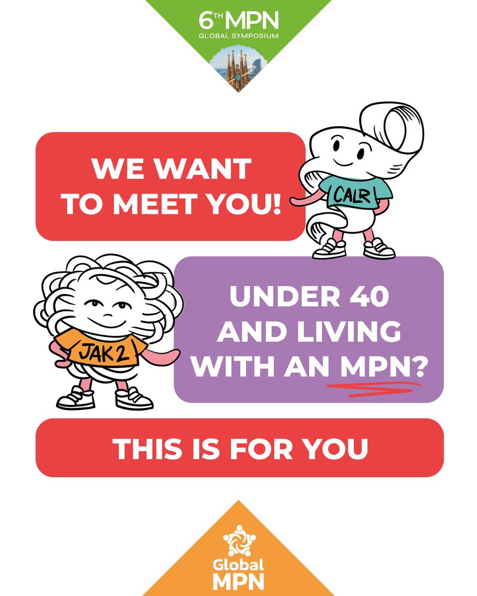 gmpnsf's tweet photo. Under 40 and living with an #MPN?
We would love to meet you at the 6th Global MPN Symposium in Barcelona, 6–8 November. There will be a special space for AYA patients.
📩 info@globalmpn.org
📱 +34 611 59 13 44
🔗 https://t.co/4YJDQ1h8J7
#BuildHopeMPN #AYA https://t.co/lfFb3p01t5