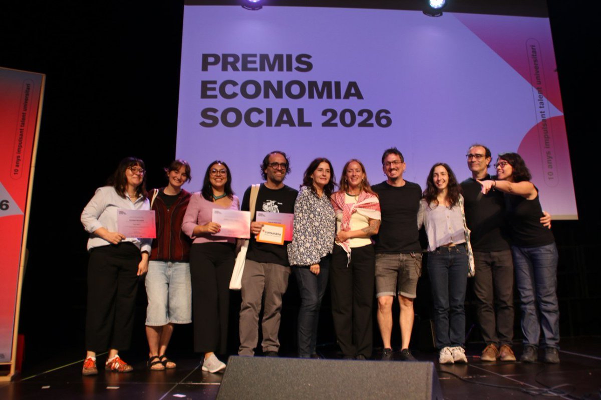 ciutatinvisible's tweet photo. L'alumnat del #PostgrauESSCoop ha merescut 3 guardons als Premis Economia Social 2026 de @rocagales i @econ_socialcat. 

1er i 2on en la categoria de postgraus i Premi Especial! 
Amb treballs sobre FP, intercooperació territorial i l'ESS i Palestina. 

Rigor i compromís social 🔥 https://t.co/v6IMOEc4ws