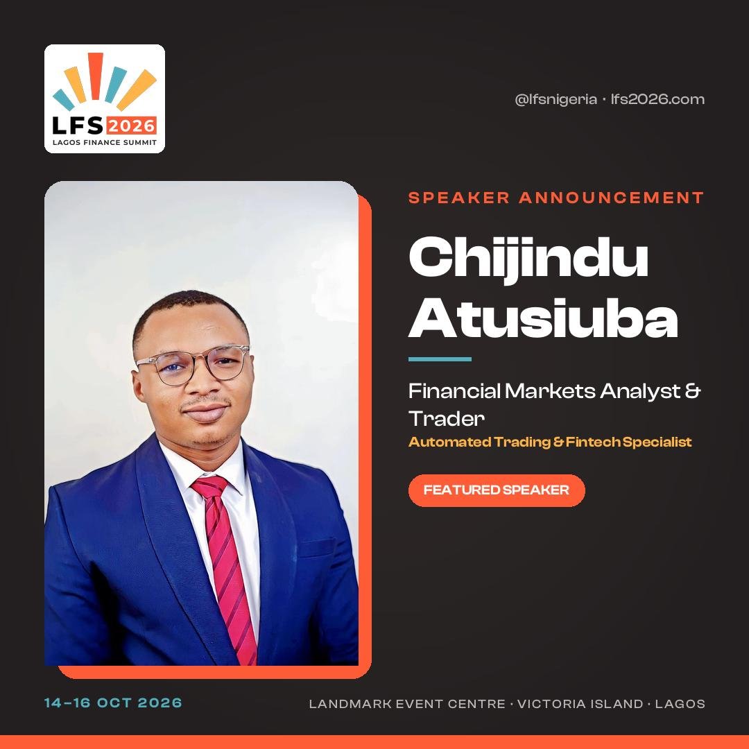lfsnigeria's tweet photo. 🎤 LFS 2026 SPEAKER

Chijindu Atusiuba takes the stage at LFS 2026, bringing experience, perspective, and fresh insights to the financial markets conversation.

🔥 Follow, share &amp; stay tuned!

#LFS2026 #LagosFinanceSummit https://t.co/HcvblLsz59