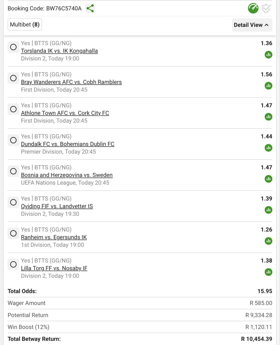 PoloB101's tweet photo. 𝐃𝐚𝐢𝐥𝐲 𝟏𝟎 𝐭𝐨 𝟏𝟓 𝐎𝐝𝐝𝐬 𝐓𝐞𝐚𝐦𝐓𝐨𝐭𝐚𝐥𝐬 @Betway🙏🔥
-----------------------------------------------------
KiCkOff: Today @19H00
BookingCode: BW76C5740A
#Daily10Odds https://t.co/Kjzbq7DFun