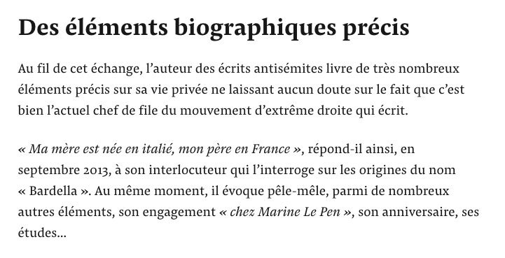 Nain_Portekoi's tweet photo. Le RN a raison : il n'y a absolument RIEN qui relie le compte qui a posté des messages antisémites à Bardella.
A part le fait qu'il a utilisé son nom, raconté sa vie, annoncé qu'il allait faire disparaitre ce compte et utilisé la même adresse mail pour s’inscrire au FNJ.
Oups. https://t.co/0I1EHPAhHo