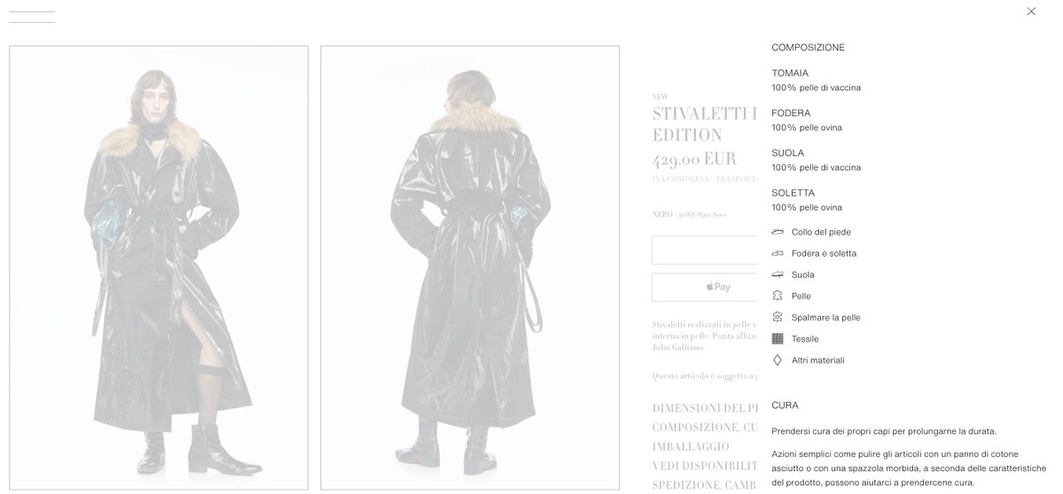 DenisGargano's tweet photo. Parliamo di John Galliano per Zara: di per sé i capi sono anche belli, sicuramente diversi in questo mondo omologato per essere tutti uguali, tuttavia non riesco a capacitarmi del posizionamento di Zara e, soprattutto, del target di questa collezione.

Quante persone sono disposte a spendere così tanto da Zara?

Per quanto riguarda la composizione, alcuni capi (pochi) sono tutto sommato buoni (seta, pelle, cashmere ad esempio), tuttavia, sono tutti tra Made in China e Made in Marocco, l'unica eccezione sono le scarpe che sono 100% Made in Italy (che però hanno cifre davvero folli).

Resto dell'opinione che se dovessi davvero spendere così tanto da Zara preferirei investire in altri brand o piccoli artigiani italiani.