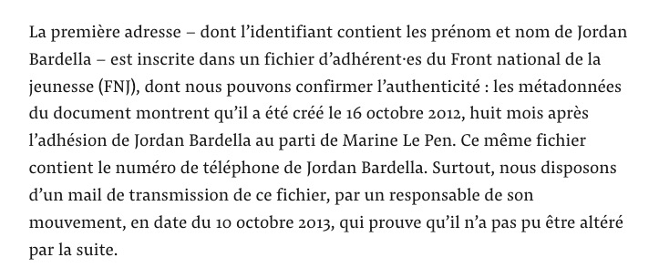 Nain_Portekoi's tweet photo. Le RN a raison : il n'y a absolument RIEN qui relie le compte qui a posté des messages antisémites à Bardella.
A part le fait qu'il a utilisé son nom, raconté sa vie, annoncé qu'il allait faire disparaitre ce compte et utilisé la même adresse mail pour s’inscrire au FNJ.
Oups. https://t.co/0I1EHPAhHo
