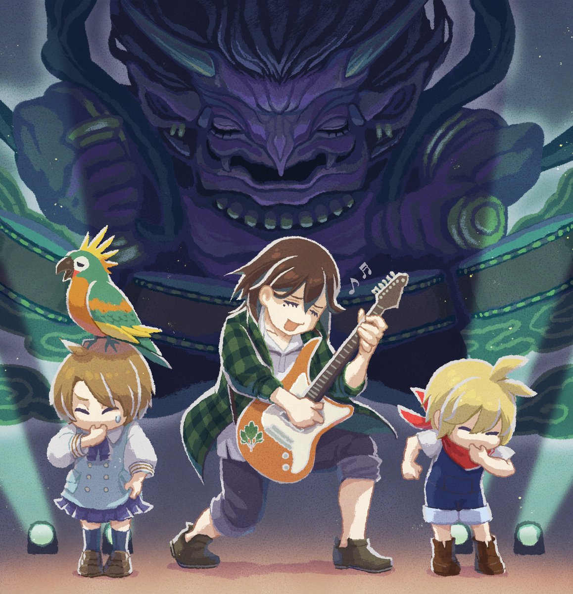 Cjd4ojLQAWaRXCE's tweet photo. 彼ヶ津村音楽部🎸 https://t.co/XR1kImdtB5