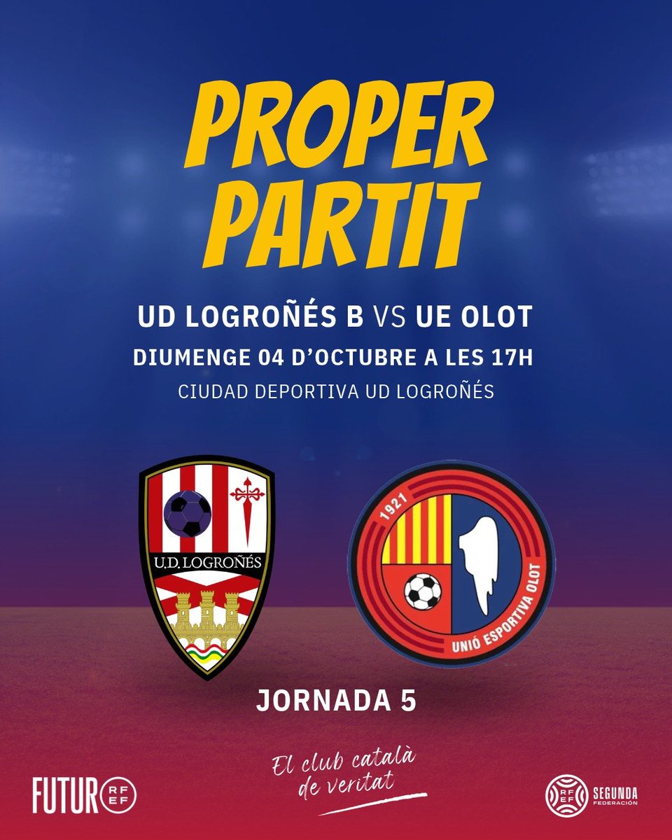 UEO1921's tweet photo. 🗒️ 𝗣𝗥È𝗩𝗜𝗔 𝗝𝟱: Déjà vu.

📆 04/10, 17.00h 
📣 @CanteraUDLog - #UEOlot
📻 @RadiolotEsports
📺 @FootballClub

ℹ️ https://t.co/Xgl2y0mRWO

#UDLogroñésBOlot #2RFEF2 https://t.co/A75RLyyZii
