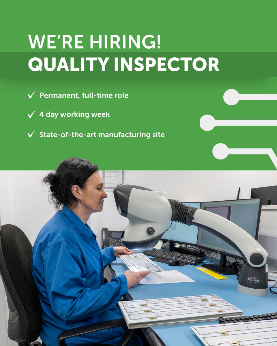 PrototypeElect's tweet photo. 𝗪𝗲’𝗿𝗲 𝗴𝗿𝗼𝘄𝗶𝗻𝗴 𝗼𝘂𝗿 𝗤𝘂𝗮𝗹𝗶𝘁𝘆 𝘁𝗲𝗮𝗺! 

We’re looking for a #QualityInspector (PCB) to join us in Dorchester, working hands-on with PCB assemblies in a busy electronics manufacturing environment.

Get in touch to find out more or apply: https://t.co/ScxDqw9kZF https://t.co/XpNL6QEsc6