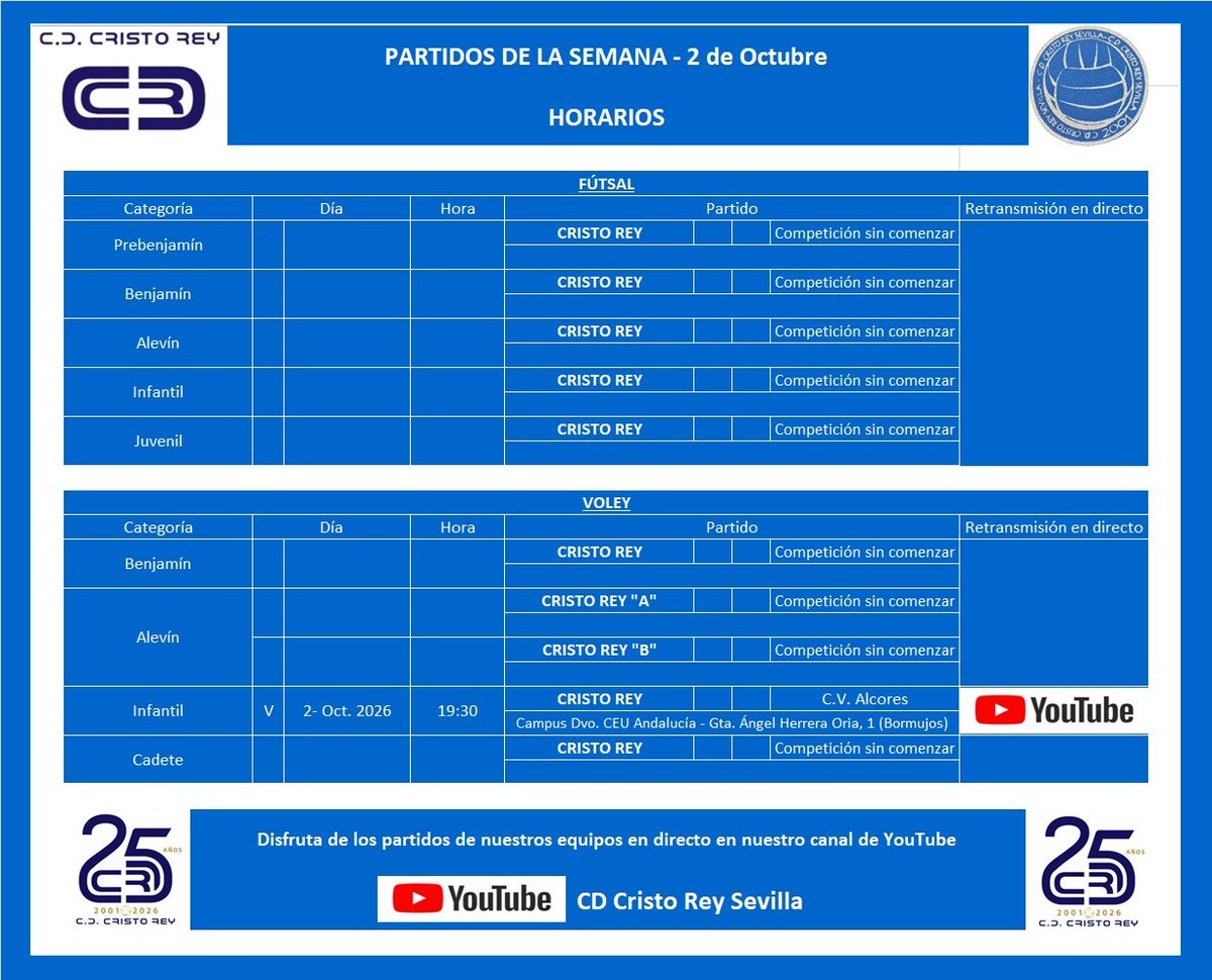 Cdcristorey's tweet photo. ¡Vuelve la competición! https://t.co/49muTLekNz