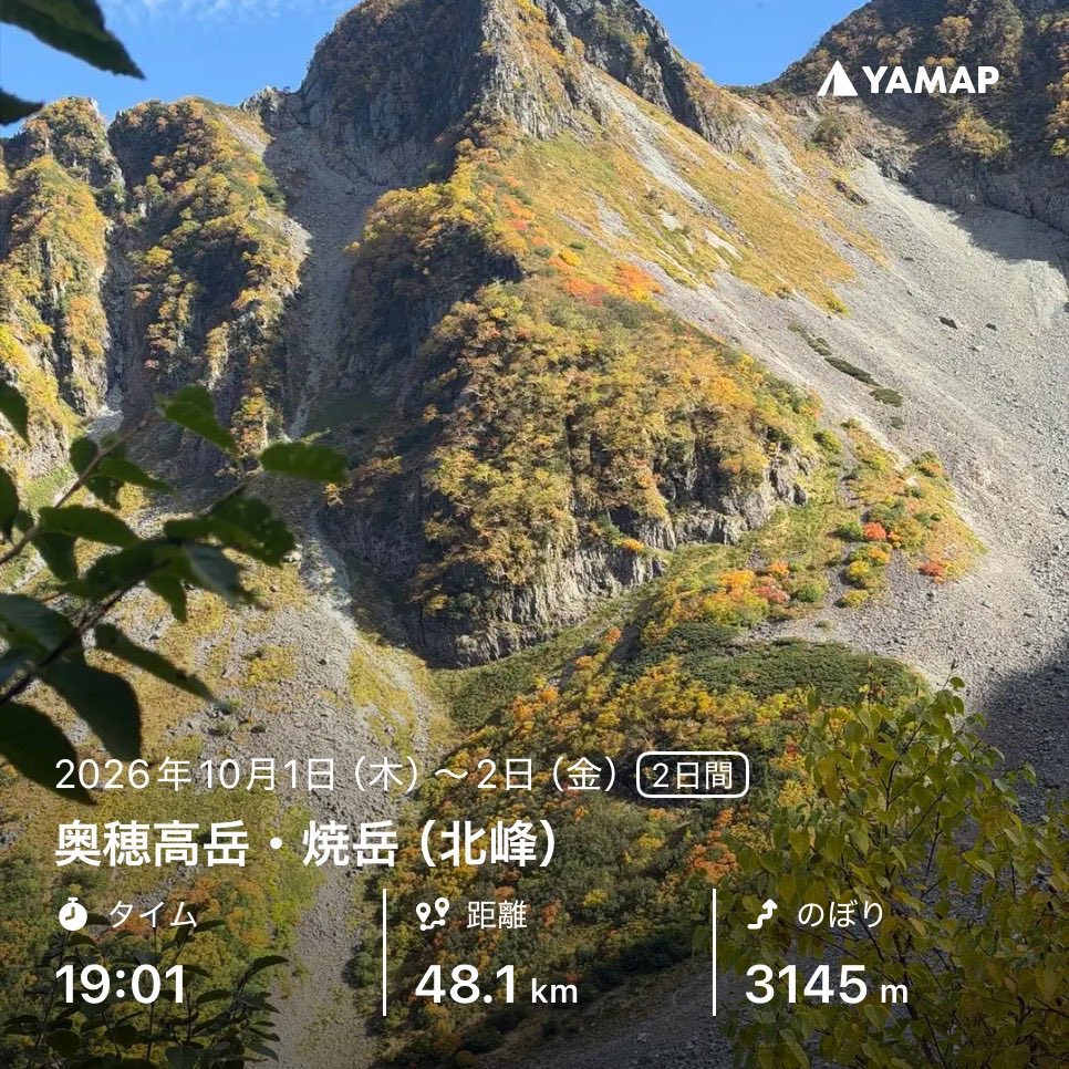 nsuehiro's tweet photo. 奥穂高岳・焼岳（北峰） https://t.co/Fb5O9xYKl8 #YAMAP #山歩しよう #hiking https://t.co/id4qIdSliE