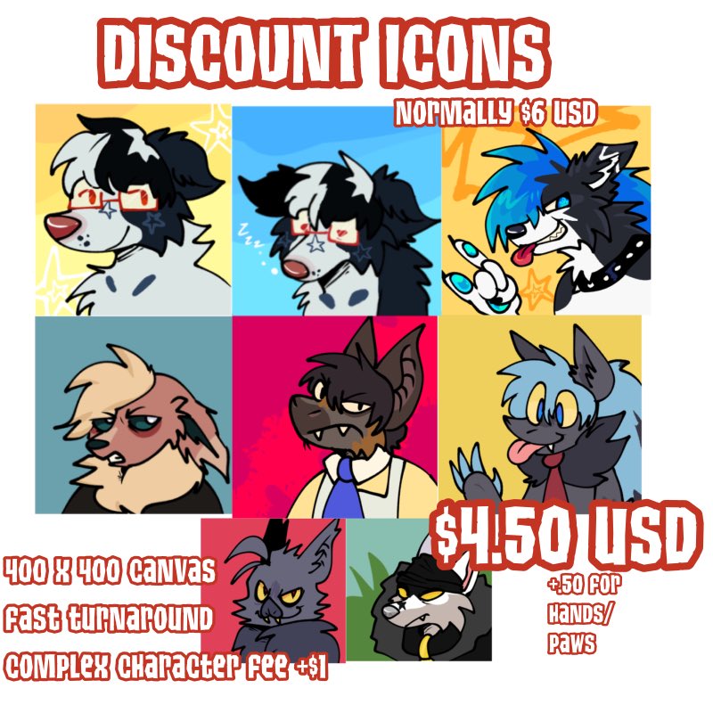 zoravix's tweet photo. usually 6️⃣, now 4️⃣.5️⃣0️⃣ temporarily! take CA, VM, and PP or kofi! see image for more info 

these will be worked on in between my regular comms

https://t.co/gU3EwQSXoe https://t.co/ylXIb4Acxs