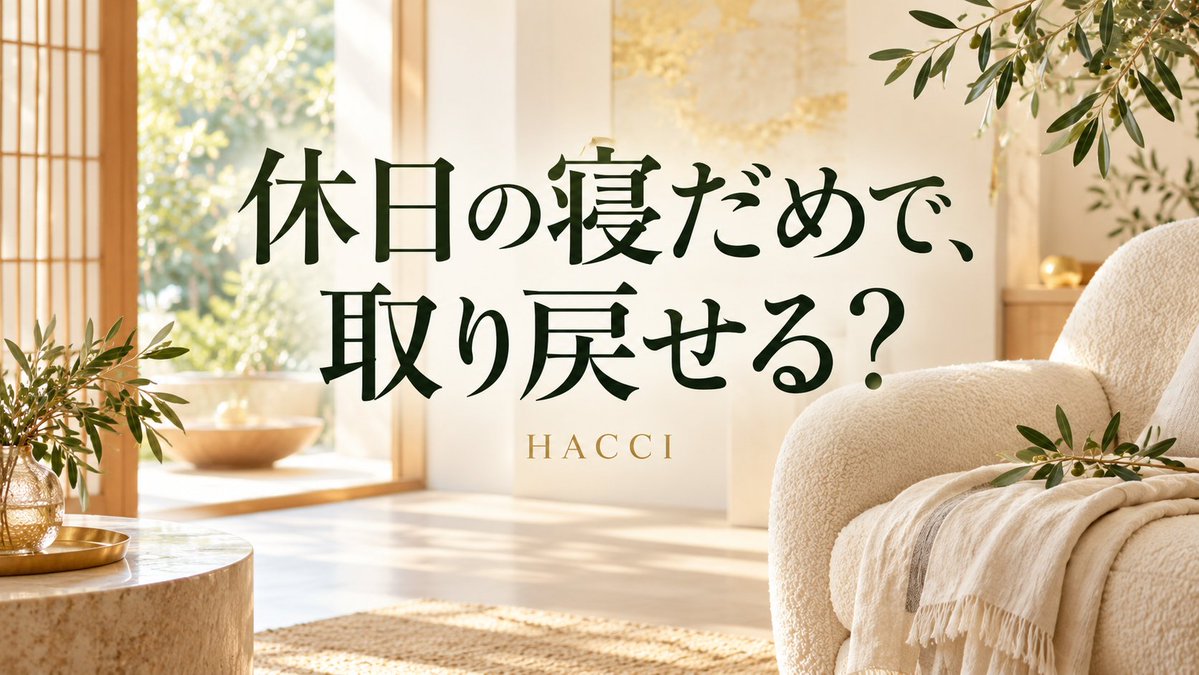 Hacci2022's tweet photo. 休日の寝だめで、取り戻せる？
起床時刻が大きくずれると、翌日の寝つきに響くことも。まずは毎朝の時刻をなるべく一定に。
休みの日は何時に起きますか？

HACCI｜横浜・センター南駅徒歩1分
完全予約制／当日予約は施術開始3時間前まで
ご予約・詳細 https://t.co/j7y3nPQew1 https://t.co/kq5bqXsXnh