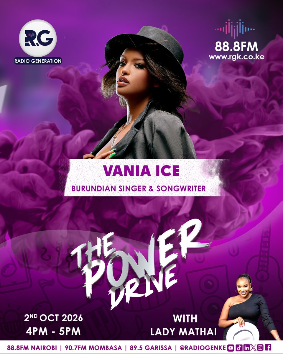 RadioGenKe's tweet photo. #PowerWaveFriday is here! Let the weekend begin on #ThePowerDrive with @VaniaIce all the way from Burundi and Kagwey in studio!
Two top artists, one massive Friday! Don’t miss this!
#HomeOfHardTruths https://t.co/9N4MpgRjOh