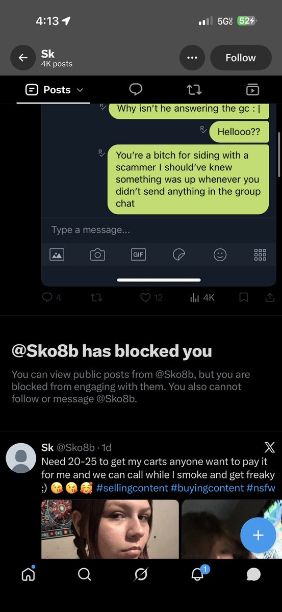 always_0n_time's tweet photo. @Sko8b IS A SCAMMER https://t.co/sW3QH2LltM