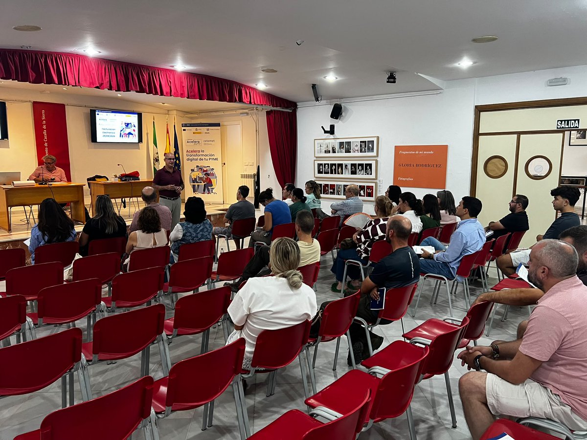 cetemet's tweet photo. El 29/9 celebramos en Cazalla de la Sierra una nueva jornada de nuestra oficina @Acelerapyme  Sevilla, impulsada por @redpuntoes , junto a Andalucía Emprende. Hablamos de facturación electrónica, nuevas obligaciones y ayudas a la digitalización, con Teamworks Solutions.
#CETEMET https://t.co/9h4C0hfMdd
