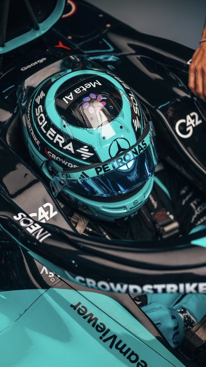 MercedesAMGF1's tweet photo. Up and running in FP2. There’s rain on the radar 🌧️👀 https://t.co/hxSjsXxP2z