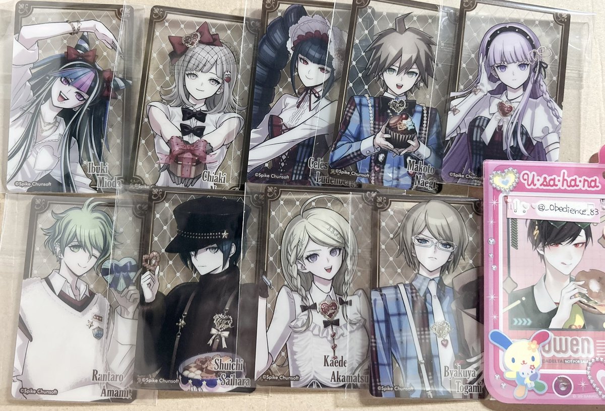 _obedience_83's tweet photo. 交換
ダンガンロンパ まねきねこ クリアカード

譲▶︎澪田、七海、セレス、苗木、霧切、十神、天海、最原、赤松
求▶︎狛枝

郵送でのお取り引きになります。 https://t.co/7S5wqH0Wmk