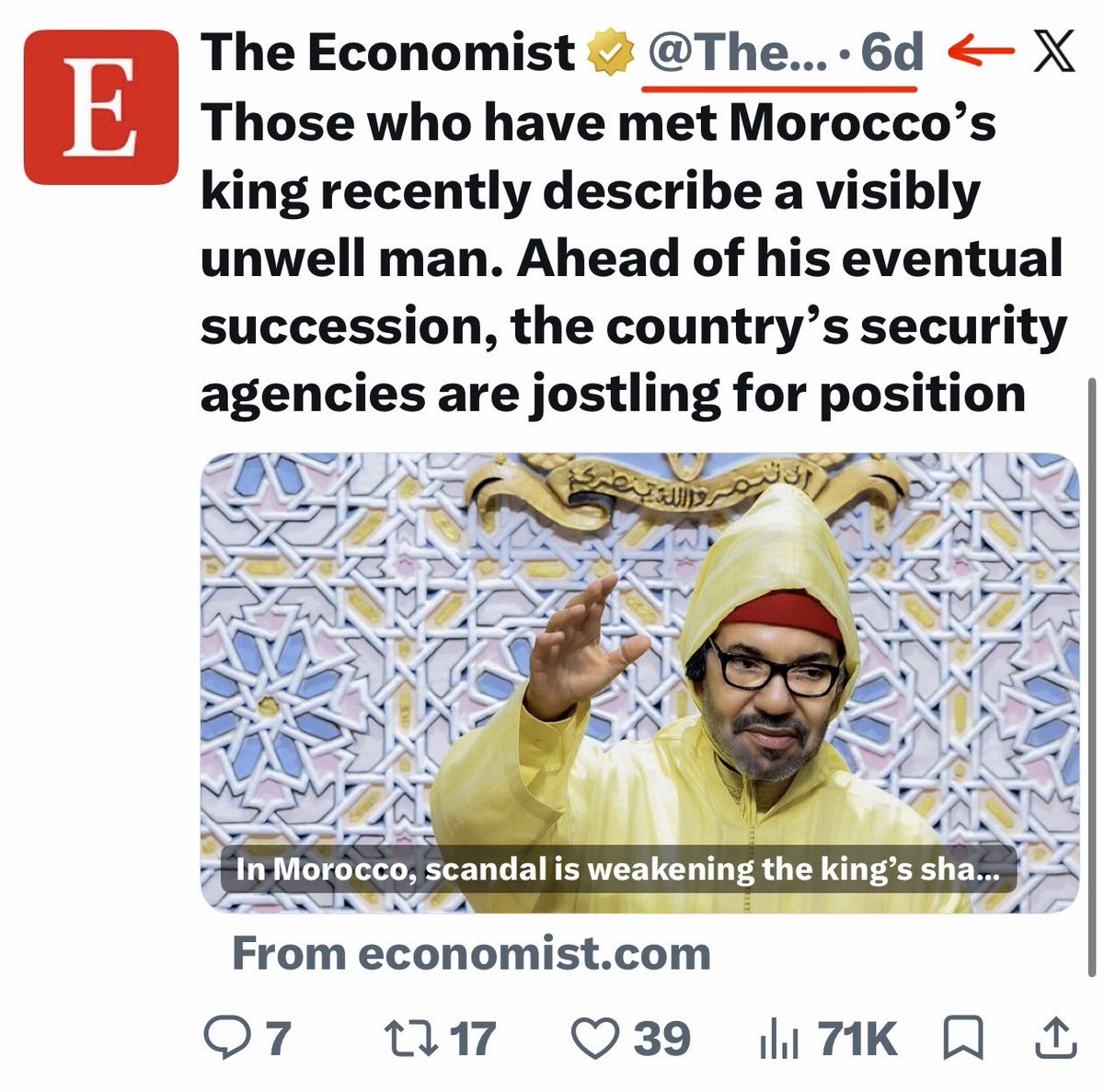 Simo__Ben's tweet photo. Check how many times the economist published this poor article‼️

The economist used to be a respected source of global politics &amp; business news.

Now it’s just a lazy propaganda machine practicing churnalism instead of serious journalism. https://t.co/6wHNtlkn3U