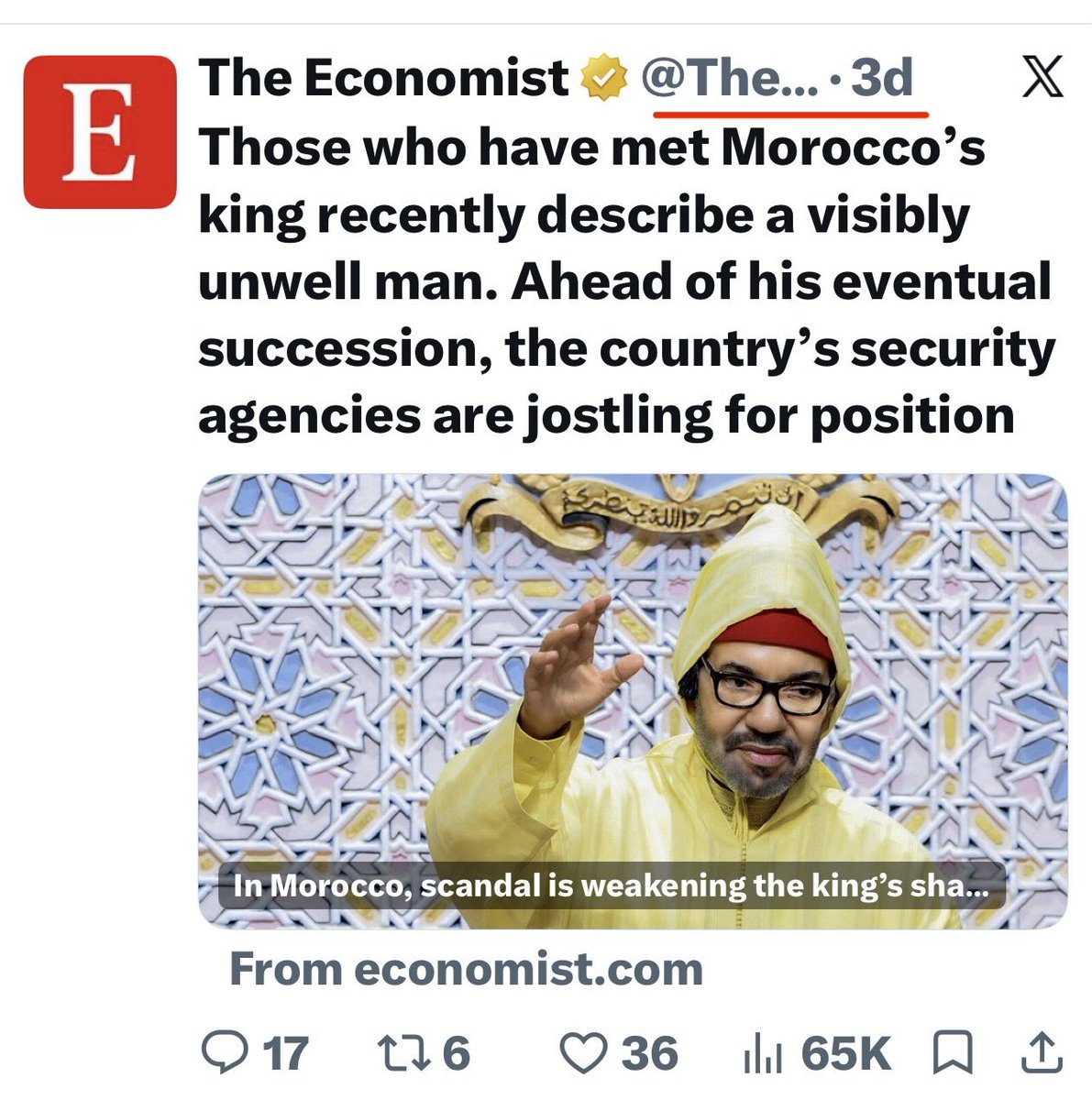 Simo__Ben's tweet photo. Check how many times the economist published this poor article‼️

The economist used to be a respected source of global politics &amp; business news.

Now it’s just a lazy propaganda machine practicing churnalism instead of serious journalism. https://t.co/6wHNtlkn3U