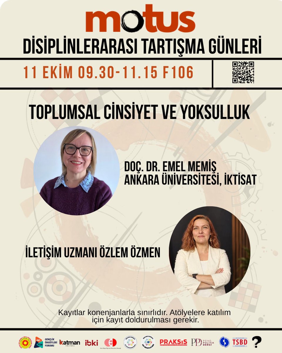 motuslisansustu's tweet photo. MOTUS Disiplinlerarası Tartışma Günleri'nde "Toplumsal Cinsiyet ve Yoksulluk" atölyesine hepinizi bekleriz! https://t.co/6bVRMvRCPw