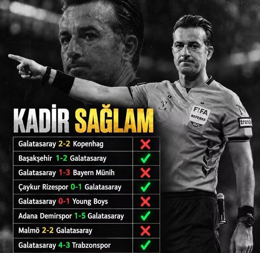 KaptanGalip's tweet photo. UNUTMA, UNUTTURMA!

MHK’nın yazılı olmayan kuralı;

- Avrupa dönüşü Galatasaray, maçlarını Kadir Sağlam yönetir. https://t.co/ntf7RcXKhr