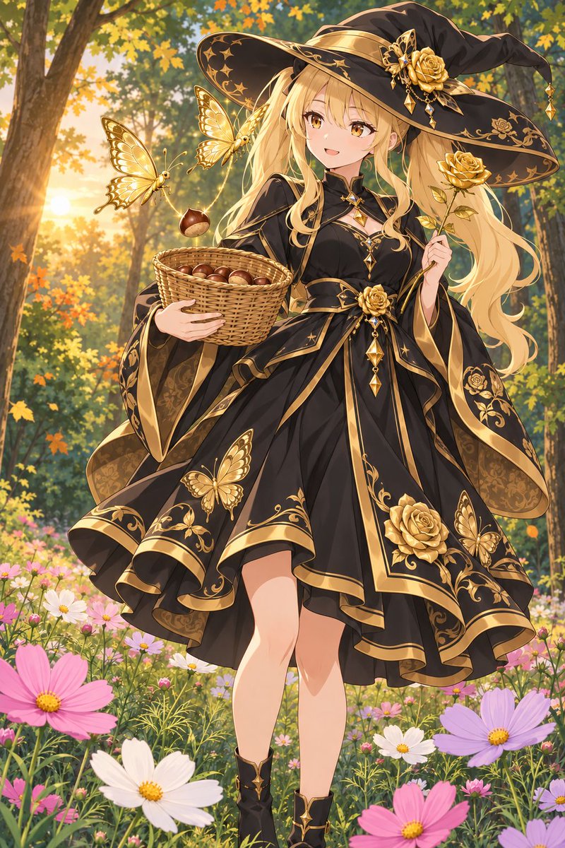raimiette's tweet photo. 栗を集めて栗ご飯にしましょ。
黄金の蝶に命ずる、穴が無い熟してる栗だけを選んできてね。
#AI華金部 #AIイラスト ChatGPT https://t.co/MbITbnQNAL