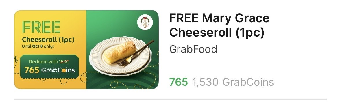 Deeyanuniverse's tweet photo. Baka hindi niyo pa alam yung little sulit hack na ’to: redeem your GrabCoins for a free item voucher, then use it with your discounted order. Check Offers before checkout din! Parang may pa-treat si GrabFood. Claim until Oct 8. https://t.co/IJ5myHcYb6