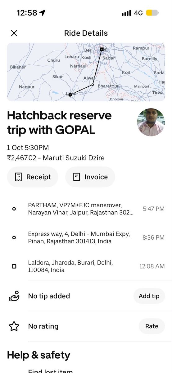 G4eekGoD's tweet photo. Hii @UberIN_Support,
Yesterday we booked an uber cab from Jaipur to Delhi, We booked it for ₹2467, It was the final amount shown to us yet when we reached we were charged  ₹4392.

I am attaching all the relevant payment screenshots.

More info in thread. https://t.co/Fu991VJFQv
