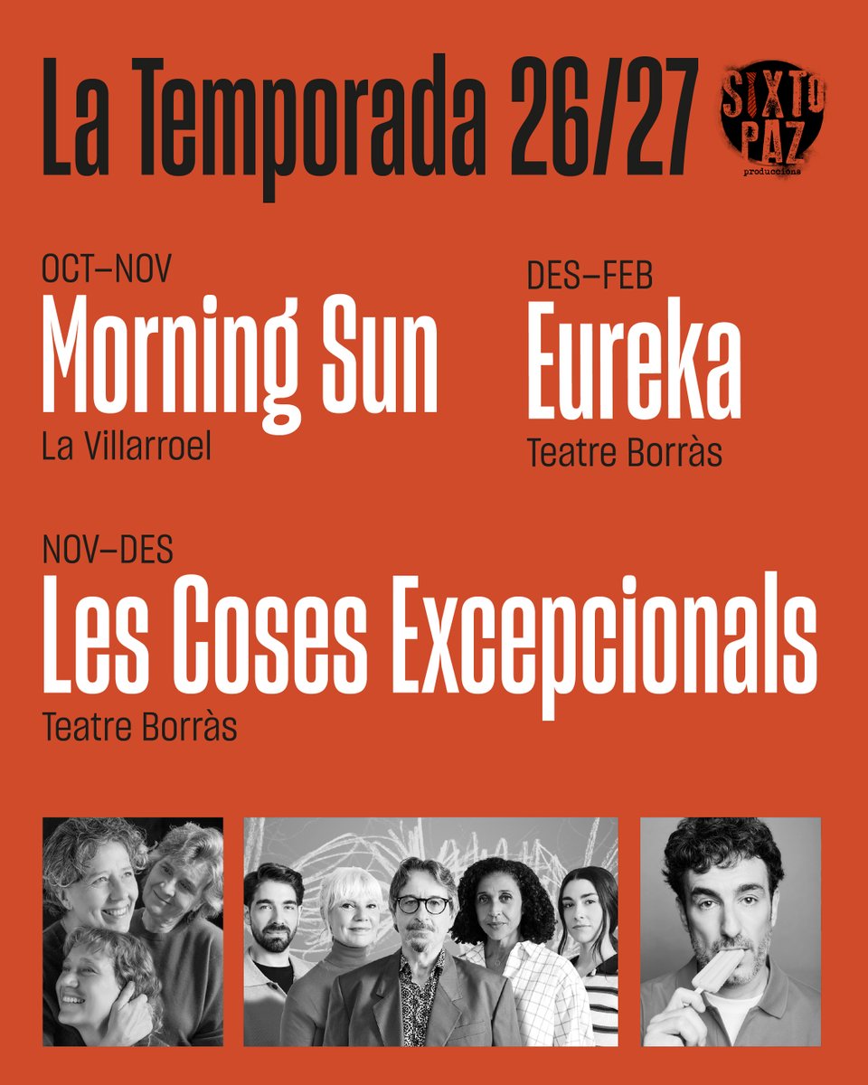 SixtoPazTeatre's tweet photo. Mares, àvies, vinils, escoles, festes, vacunes, pares, filles, vins, llistes, amics, baseball, promeses, barbies, saturday nights, terapeutes, reunions, vides, morts, balls i molts teatres.

Benvinguts a la temporada 26/27 de Sixto Paz 💫 https://t.co/sbjWne2c1Y