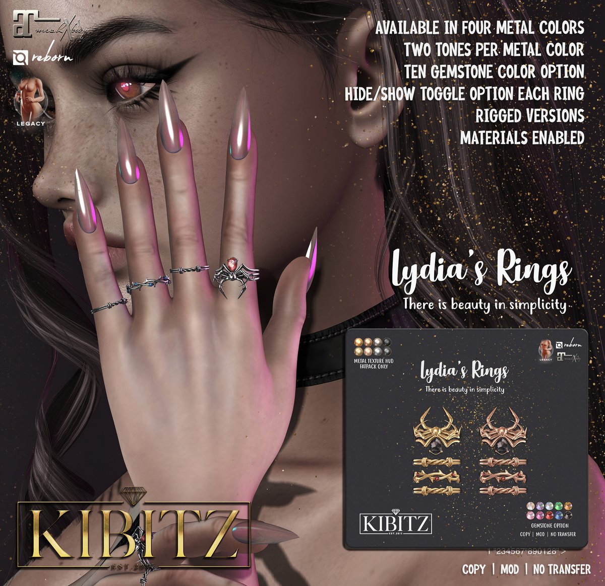 KawaiiFeedSL's tweet photo. Kibitz: Lydia Rings @ Salem〡Taxi: https://t.co/PMaWRgWItK 
#SecondLife #Kibitz #Salem #Secondlifeevent #Secondlifecontent #KawaiiFeed https://t.co/RhYe2WAa1h
