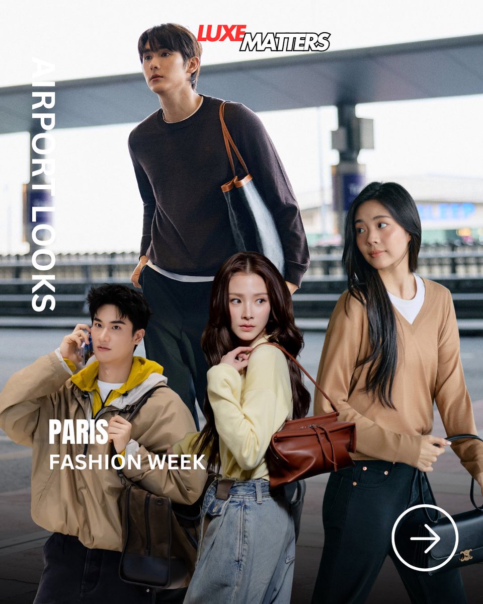 luxemattersth's tweet photo. ส่องลุคเหล่าดาราที่เข้าเตรียมเข้าร่วมชม Paris Fashion Week SS27 ไปพร้อมกันอีกครั้ง!

#BookKasidet
#EarnearnFatima
#BaifernPimchanok
#TayTawan 
#PFW
#LUXEMATTERS 
#LUXEMATTERSTHAILAND

https://t.co/WkGsHb8qDW https://t.co/xVcCsjlNn9