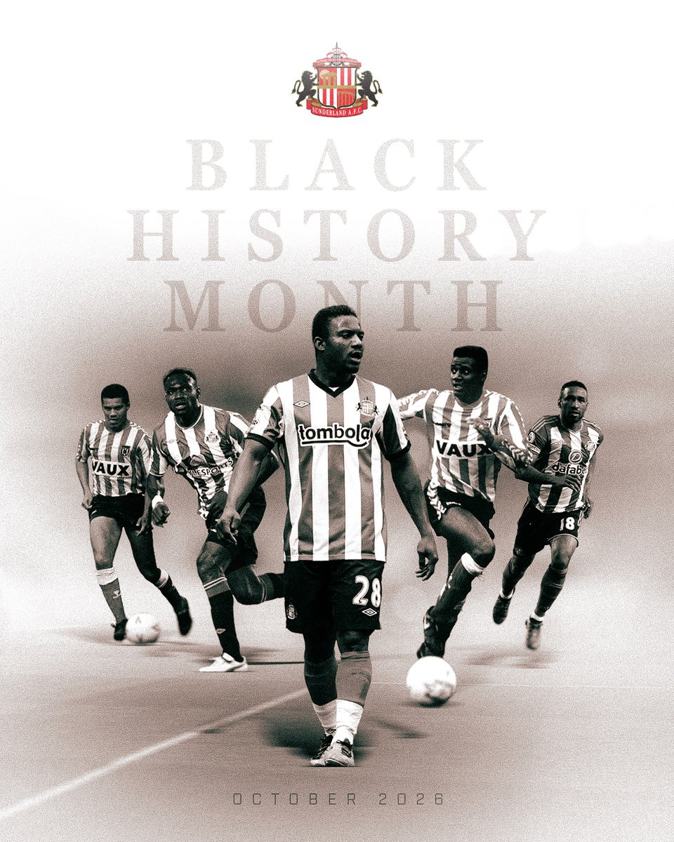 SunderlandAFC's tweet photo. Black History Month.

We stand together in celebrating black history, culture and identity 🖤 https://t.co/MQQcbDX7BD