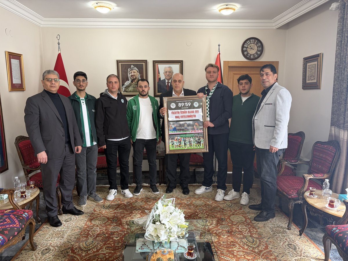 Nalcacililar's tweet photo. Filistin Büyükelçiliğine Nalçacılılar Ankara Temsilciliği olarak ziyarette bulunduk.

Bizleri misafir eden Dr. Nasri Abi Jaish'e şükranlarımızı sunarız. Taşın silaha, imanın tanka karşı direndiği o kutlu topraklar özgür olana dek kalbimiz Filistin’le. 

@nalcacililar06 https://t.co/mAjcQCdvco