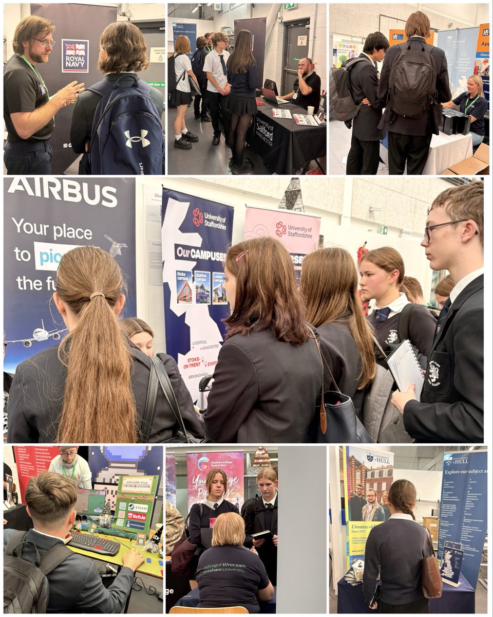 qphschester's tweet photo. Year 10 stepped back to the future yesterday at the Cheshire College South & West Careers Fair!
Exploring university, college and apprenticeship pathways, discovering opportunities, and getting inspired for their next steps.
#DefiningFutures #Pathways #FutureReady @CCSWSkills https://t.co/GEjmUIZWvI
