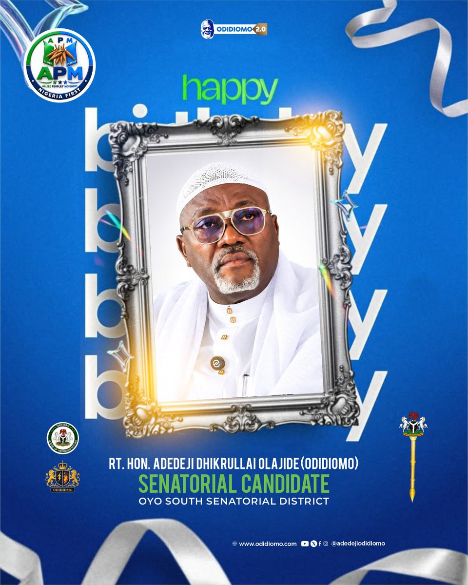 AdedejiOdidiOmo's tweet photo. It’s my birthday! 🎂🙏🏽

As I mark another year of life, I’m grateful for God’s faithfulness, grace and the gift of another beautiful beginning.

Please say a word of prayer for me.- ASOO

#happybirthday❤️ 
#oyosouth
#oyostate
#odidiomo4senate https://t.co/gLDGqj7bzC